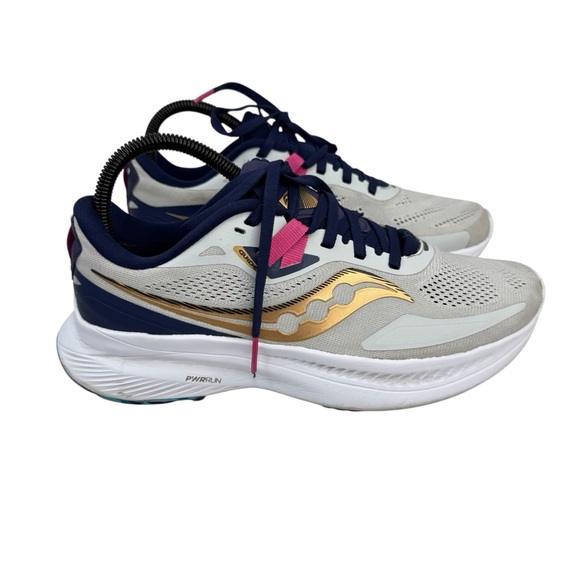 Saucony Shoes - SAUCONY Guide 15 Women’s Sz 8.5 Gray Blue Gold Running Athletics Training Shoes